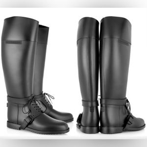 GIVENCHY RUBBER RIDING FIELD RAIN BOOTS Equestrian Excellent Condition Size 36